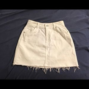 Top Shop Moto White Denim Skirt Size 2